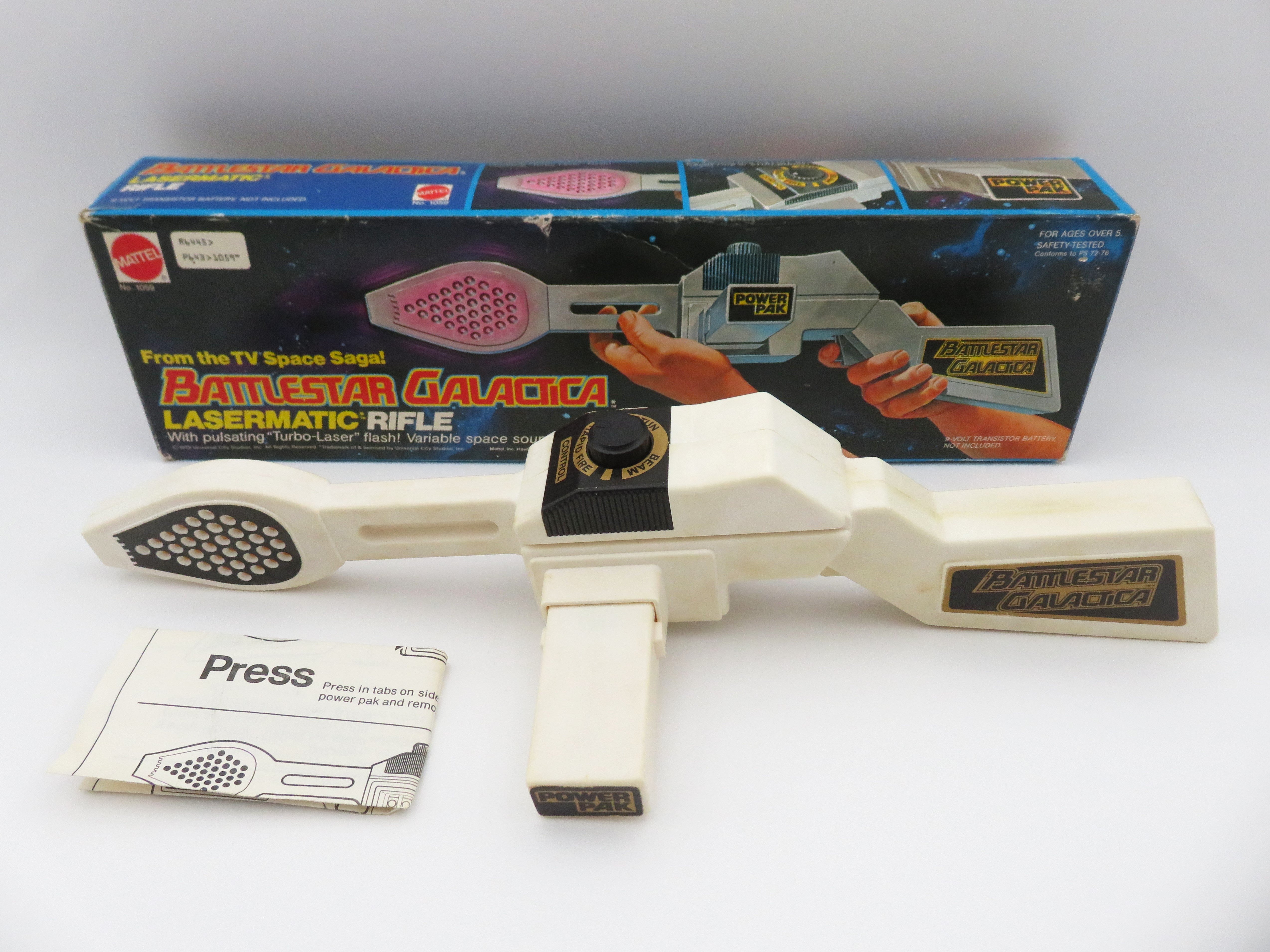 BATTLESTAR GALACTICA Lasermatic Rifle Electronic Toy - Mattel (1979) Vintage Collectible